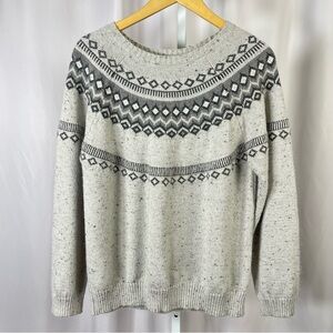 Weatherproof XL Patterned Crew Neck Sweater Fair Isle Cabin Ski Trip Prep Cozy